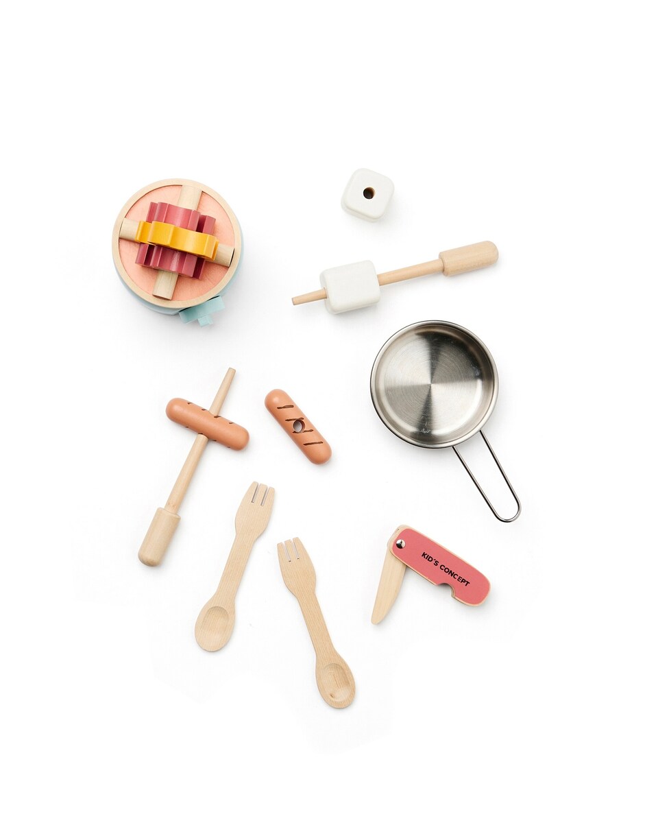 Bakside av Campingkoker-lekesett Kid's Hub med detaljer