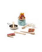 Detalj av grillspyd og marshmallows i Campingkoker-lekesett Kid's Hub