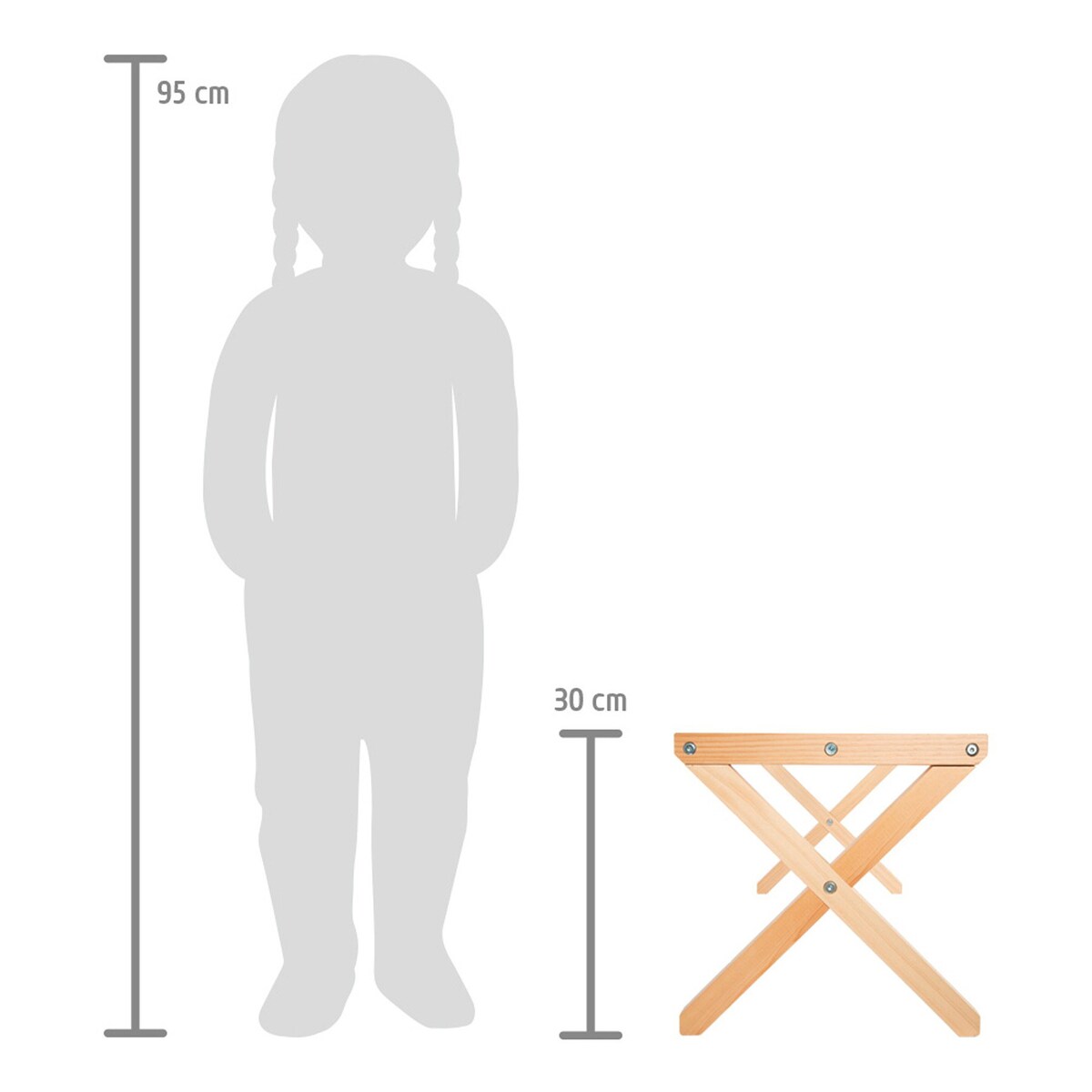Pakke med Cavaletti hindernis-sett i massivt tre 2-pakning 80 cm