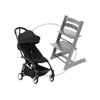 Pakke Tripp Trapp barnestol inkl. YOYO3 stell svart & tekstilsett 6+ svart - Stokke