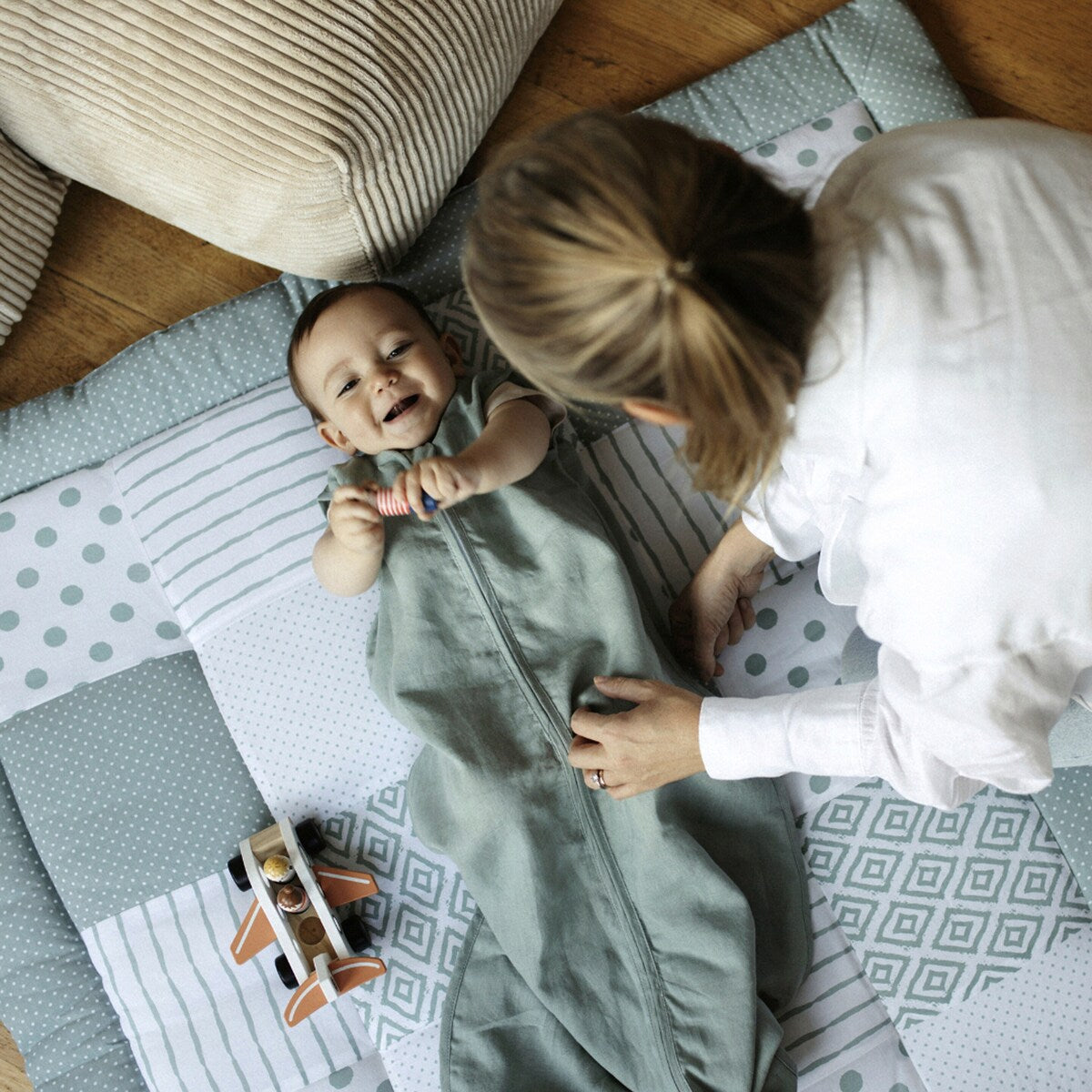 Krableteppe patchwork 200x200 cm bomull - emma & noah