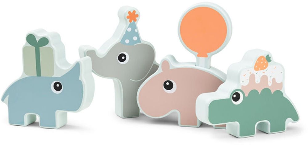 Montert Celebration Parade Deer Friends bursdagstog i tre