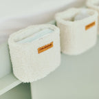 Oppbevaringskurver 3-pk i teddystoff med kroker, offwhite - Childhome