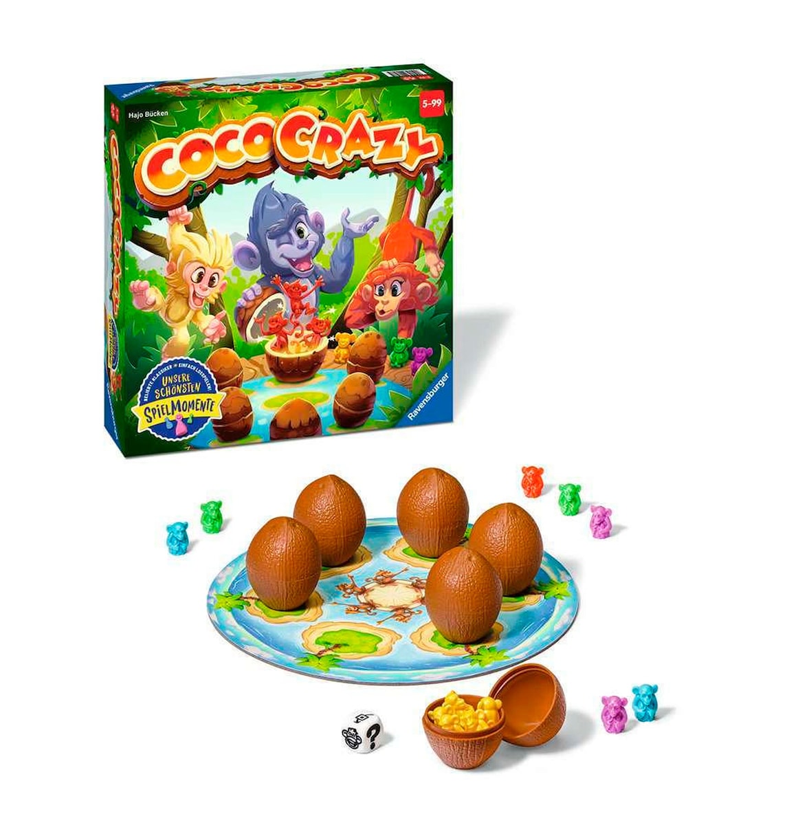 Detaljbilde av aper i Coco Crazy hukommelsesspill