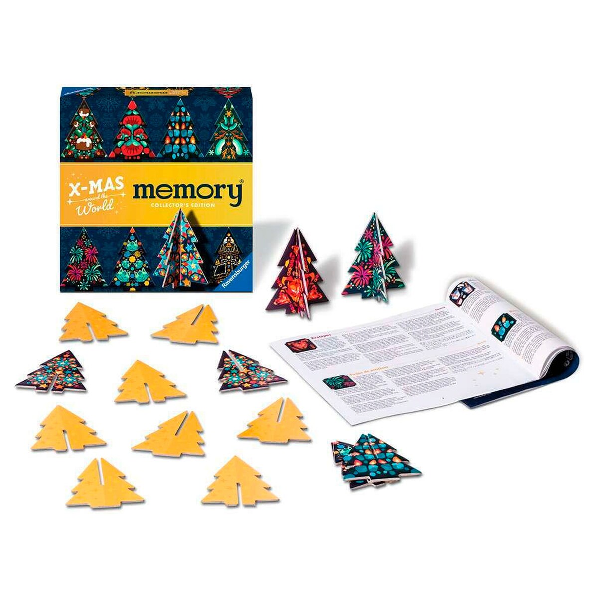 Detaljbilde av tannenformede kort i Collector's memory® jul juletrær-kort
