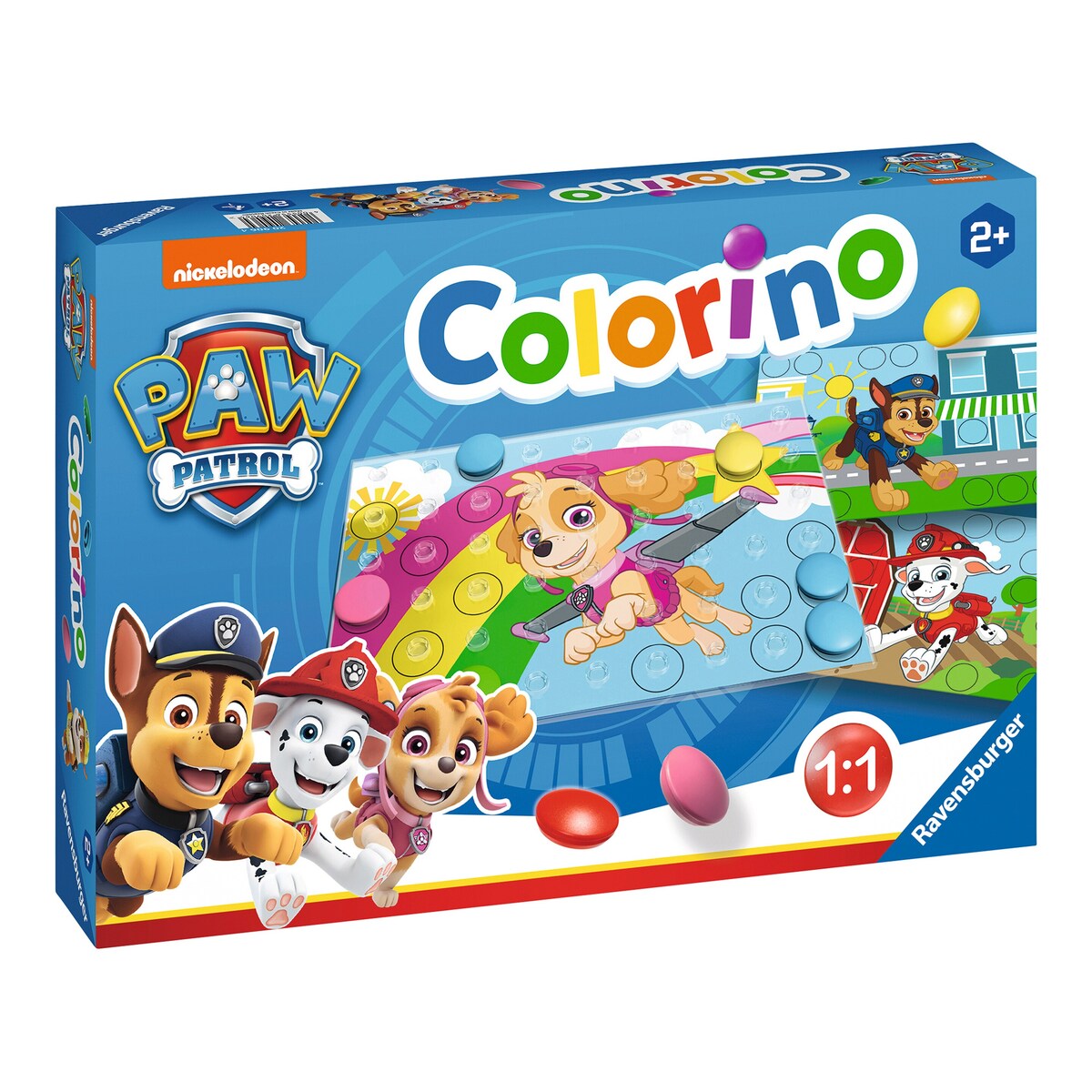 Colorino farge-stikkespill PAW Patrol forfra med fargerike steiner