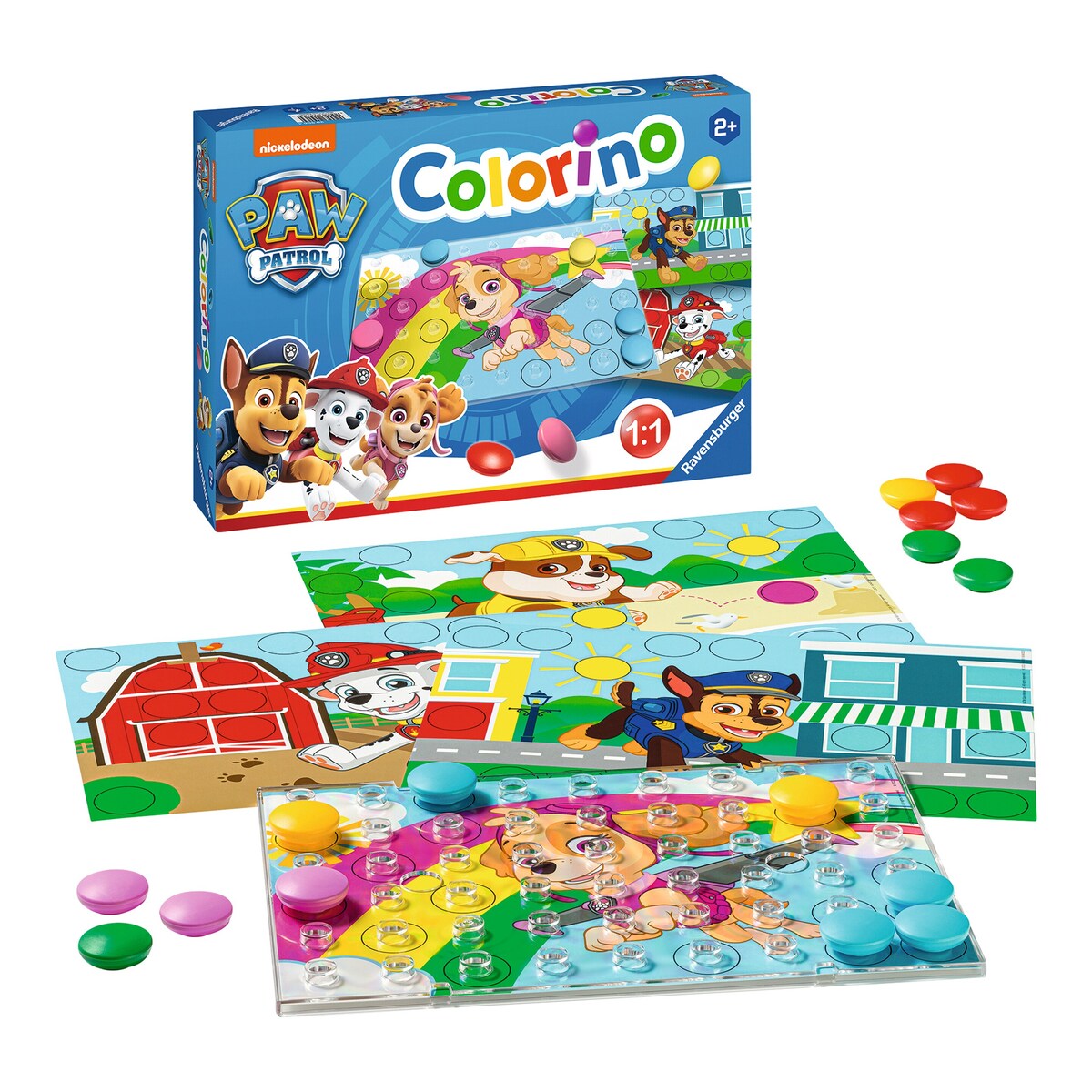Colorino farge-stikkespill PAW Patrol bakside med spillmaler