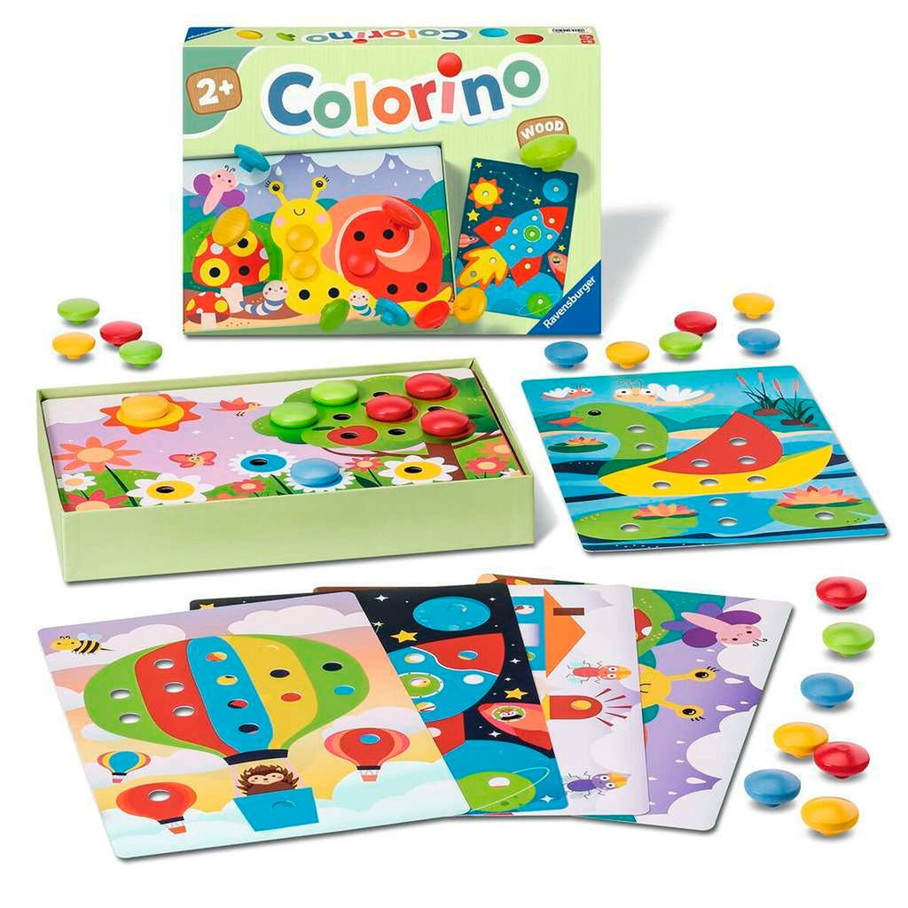 Colorino fargespill i tre fra 2 år, 24 brikker detalj av brikker