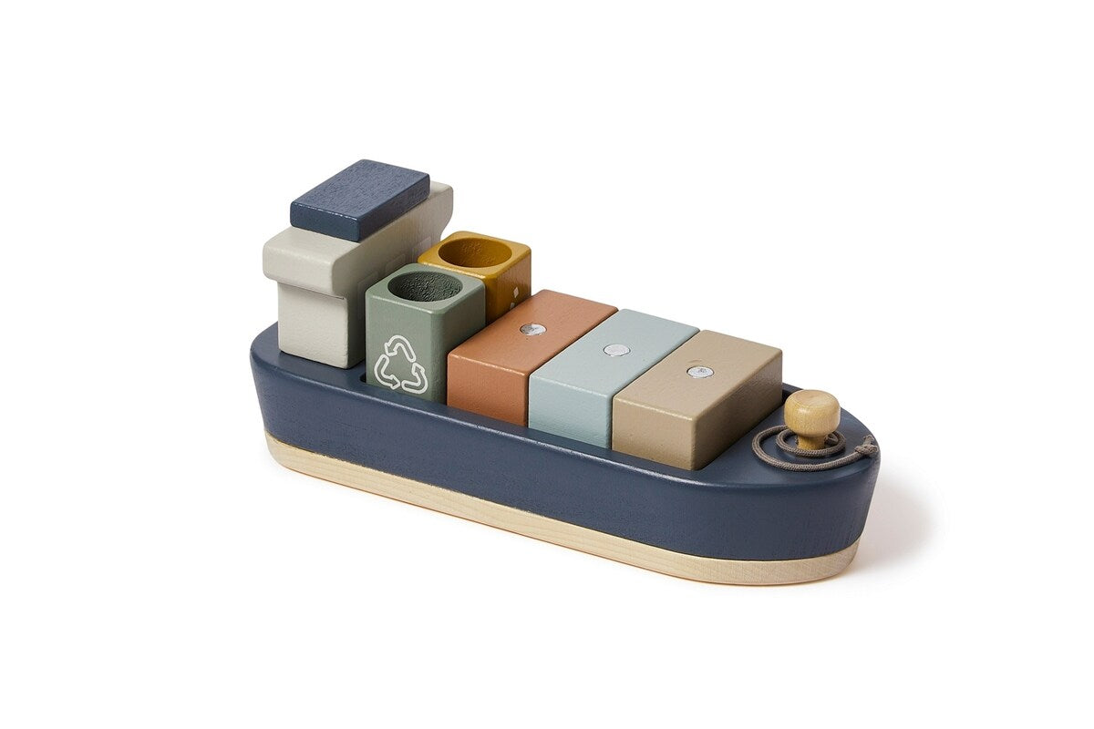 Containerskip i tre med magnetlasting 25 cm med lastebil og kran sett