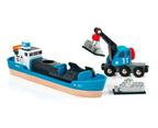 Containerskip med kranbil til togbane - BRIO World bakside
