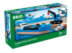 Detalj av kran på Containerskip med kranbil til togbane - BRIO World