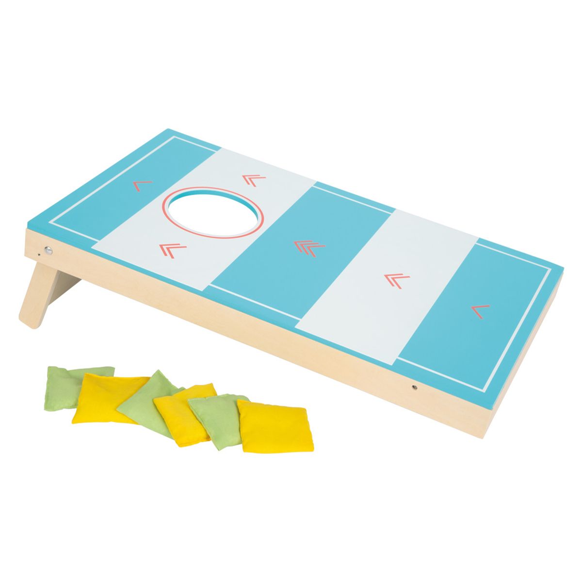 Cornhole og Sling Puck spill 13 deler i tre - small foot forfra