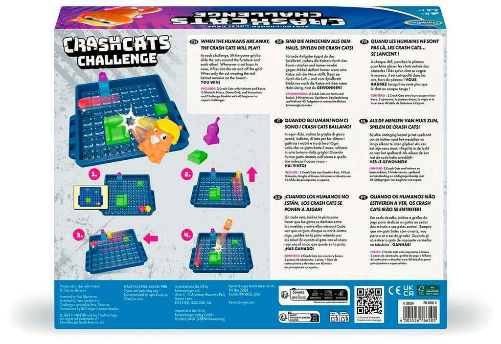 Crash Cats Challenge logikkspill bakside med oppbevaringsboks