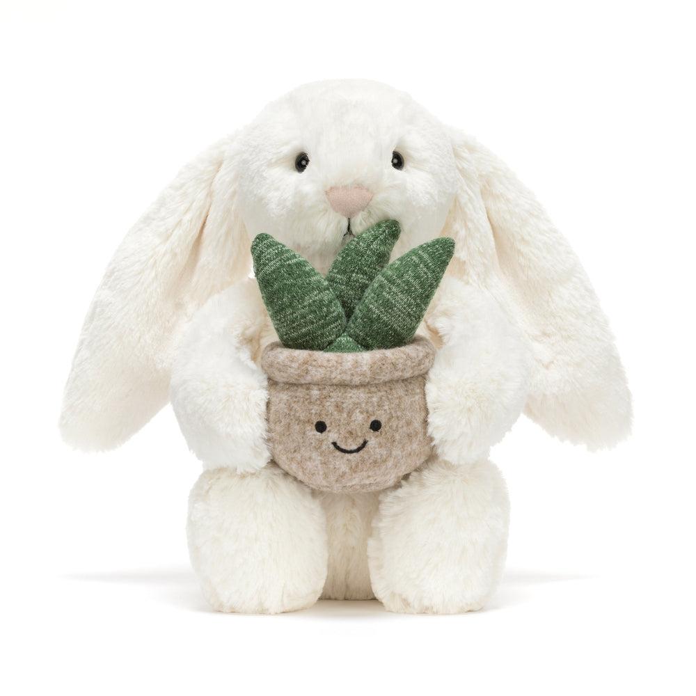 Cream Bunny med plante kosedyr forfra