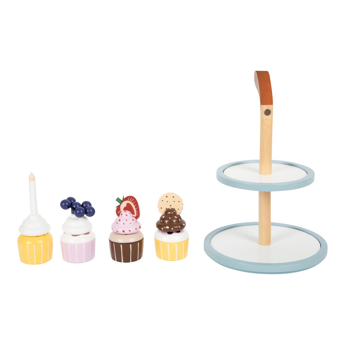 Cupcake-kakefat i tre med tilbehør small foot bakside