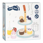 Cupcake-kakefat i tre med tilbehør small foot med alle deler