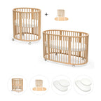 Sprinkelseng Sleepi Mini med ombygningssett, 2 madrasser og 2 laken - Stokke