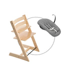 Tripp Trapp pakke i bøk med Newborn Set Deep Grey - Stokke