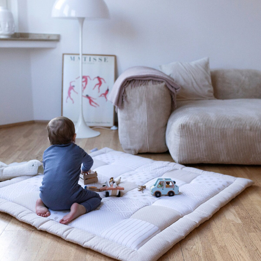 Krableteppe patchwork 120x120 cm bomull - Emma & Noah
