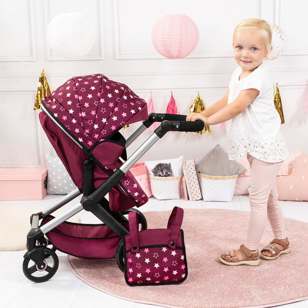 Kombi-dukkevogn Xeo med sportssete og justerbart håndtak fra 3 år - Bayer Design