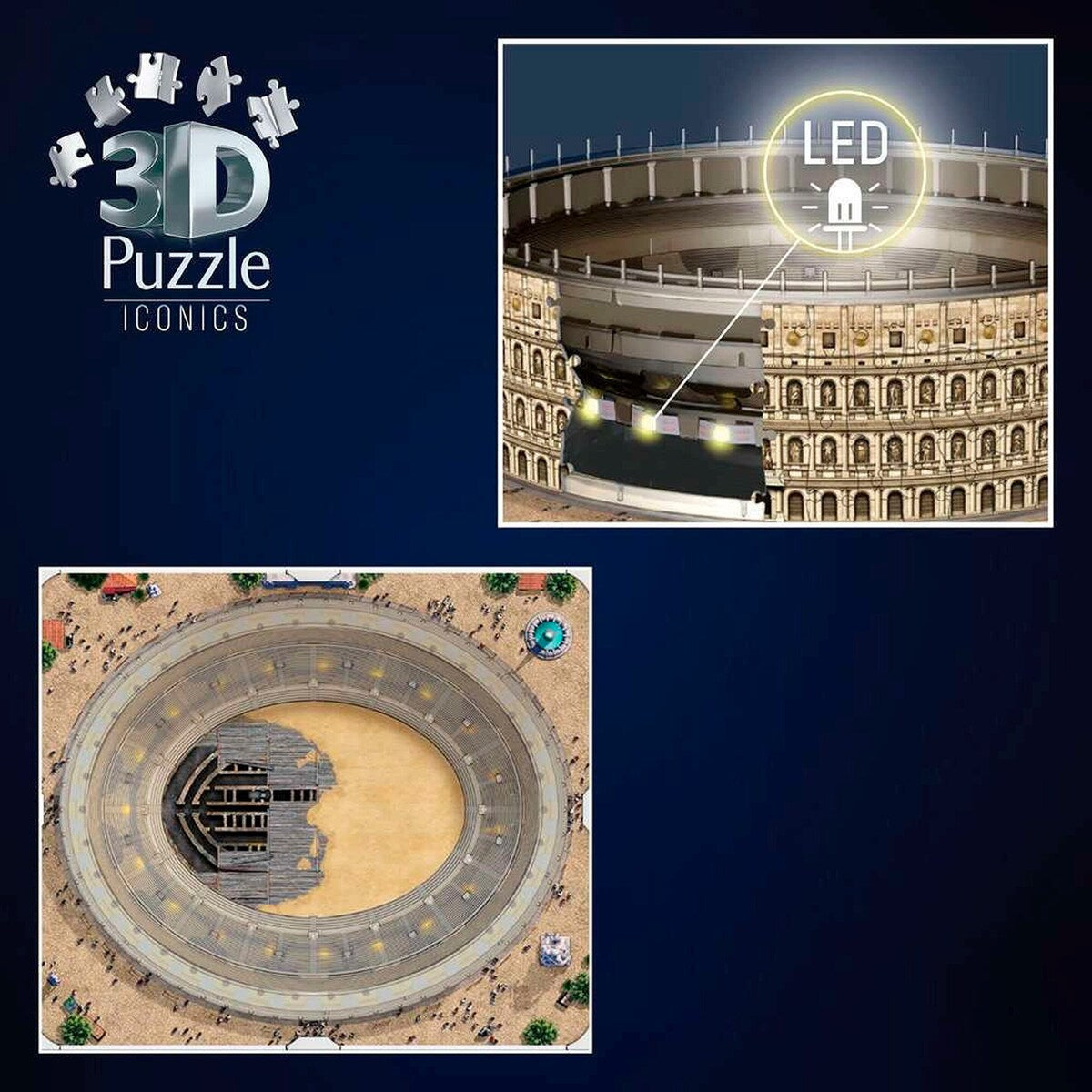 3D-puslespill Colosseum Roma med LED-lys 216 deler - Ravensburger