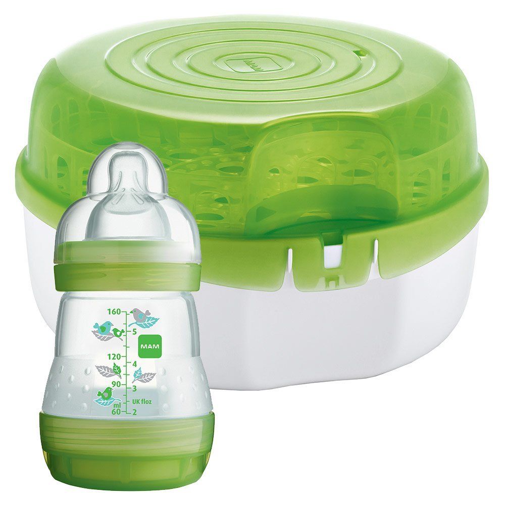 Dampsterilisator for mikrobølgeovn med tåteflaske 160 ml - MAM forfra