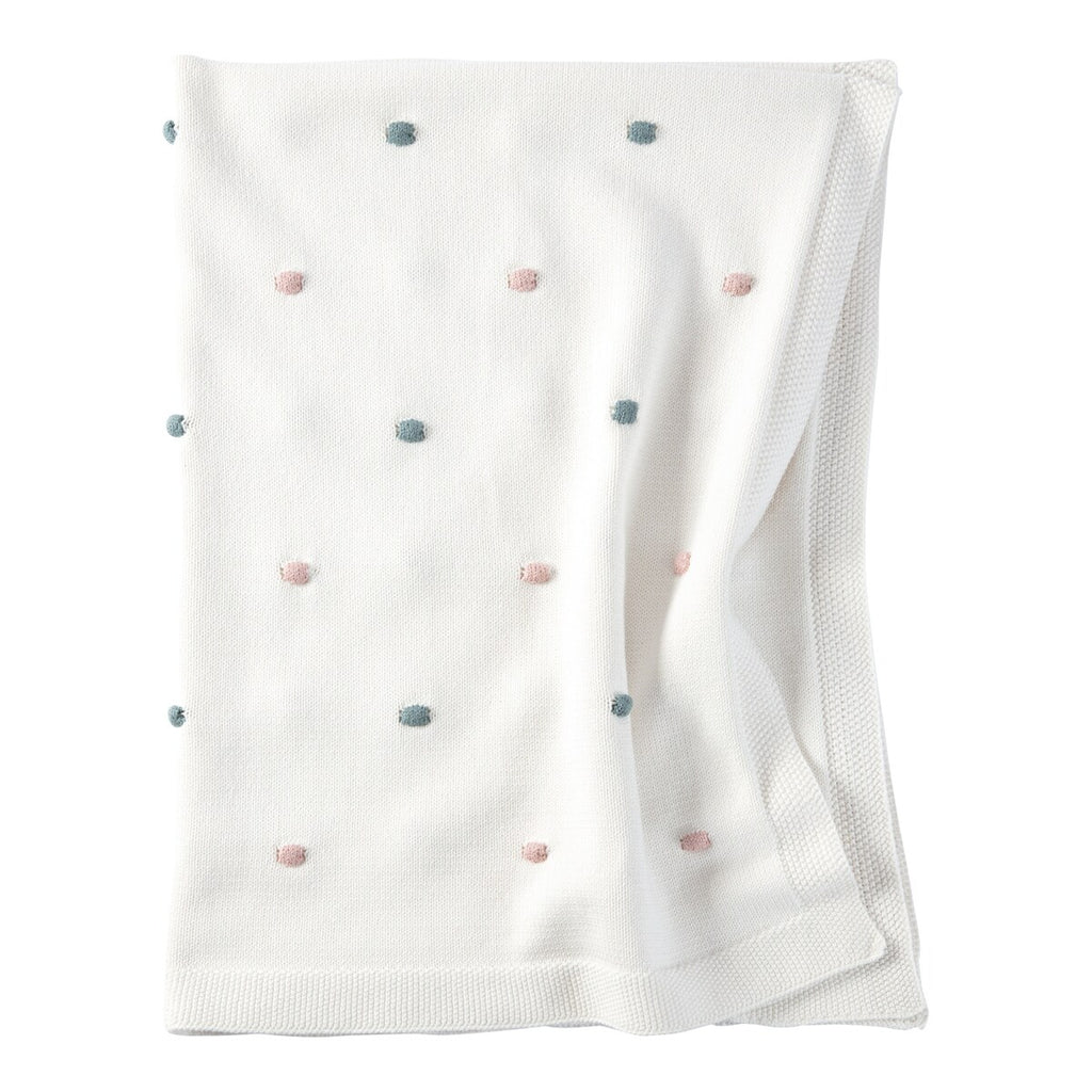 Babyteppe strikk med gritering elefant 80x100 cm bomull - BORNINO HOME