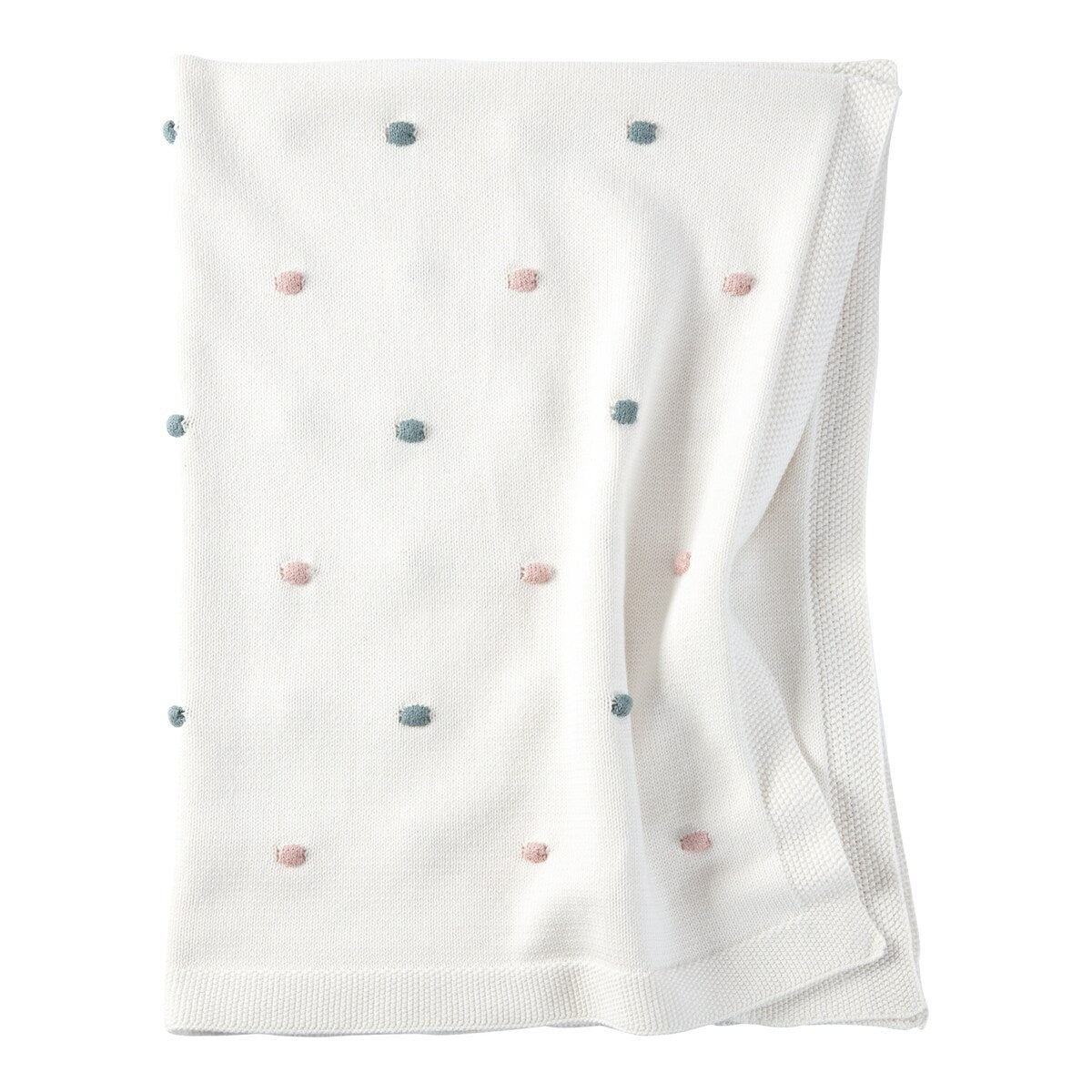 Babyteppe strikk med gritering elefant 80x100 cm bomull - BORNINO HOME