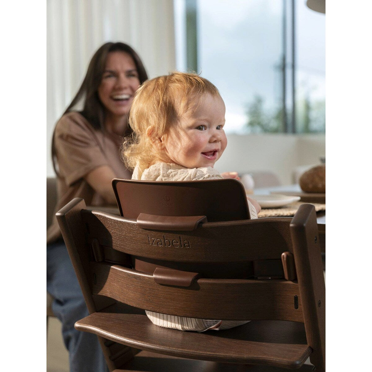 Trappestol Tripp Trapp eik med Newborn sett fra fødsel - Stokke