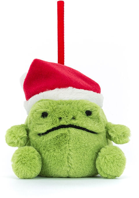 Dekorasjon Ricky Rain Frog med lue 10 cm bakside