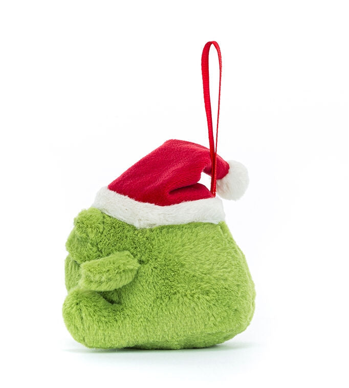 Detalj av lue på Dekorasjon Ricky Rain Frog med lue 10 cm