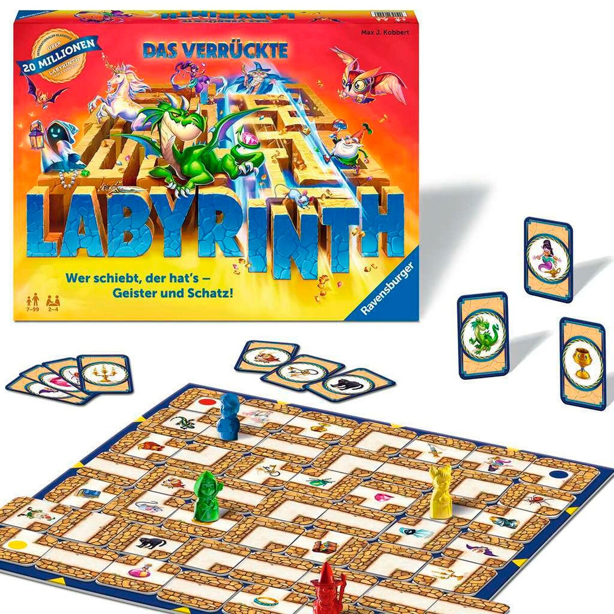 Montert Den gale labyrinten brettspill med labyrintkort