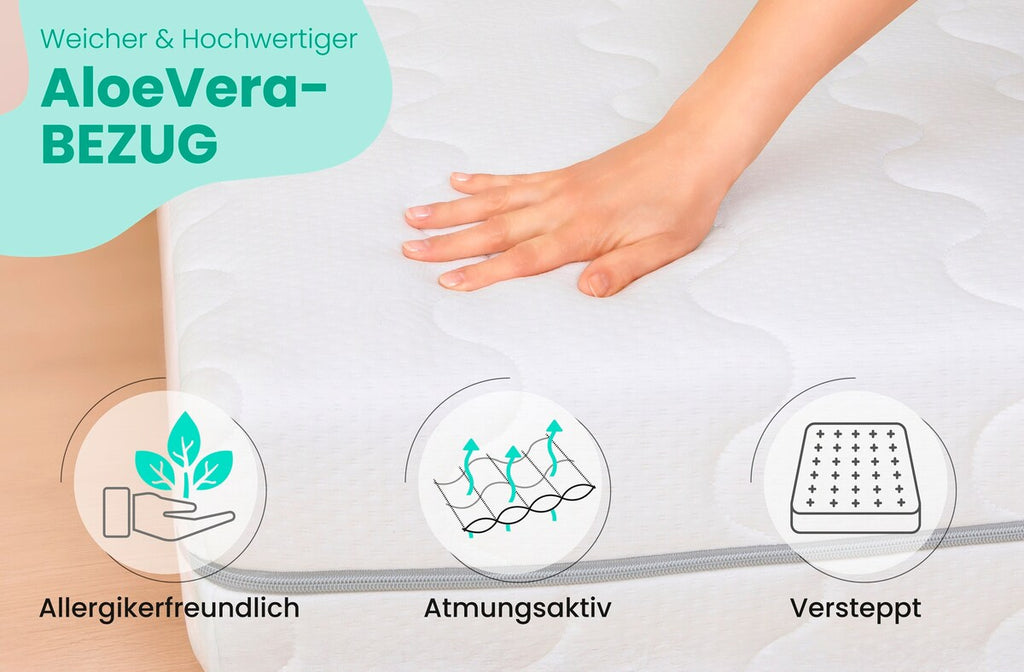 Detalj av Aloe Vera-trekk på Madrass AloeVera Fresh 90 x 200 cm