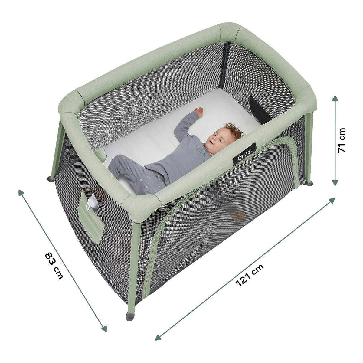 Detalj av polyester mesh på Reiseseng 3-i-1 Moov & Comfy