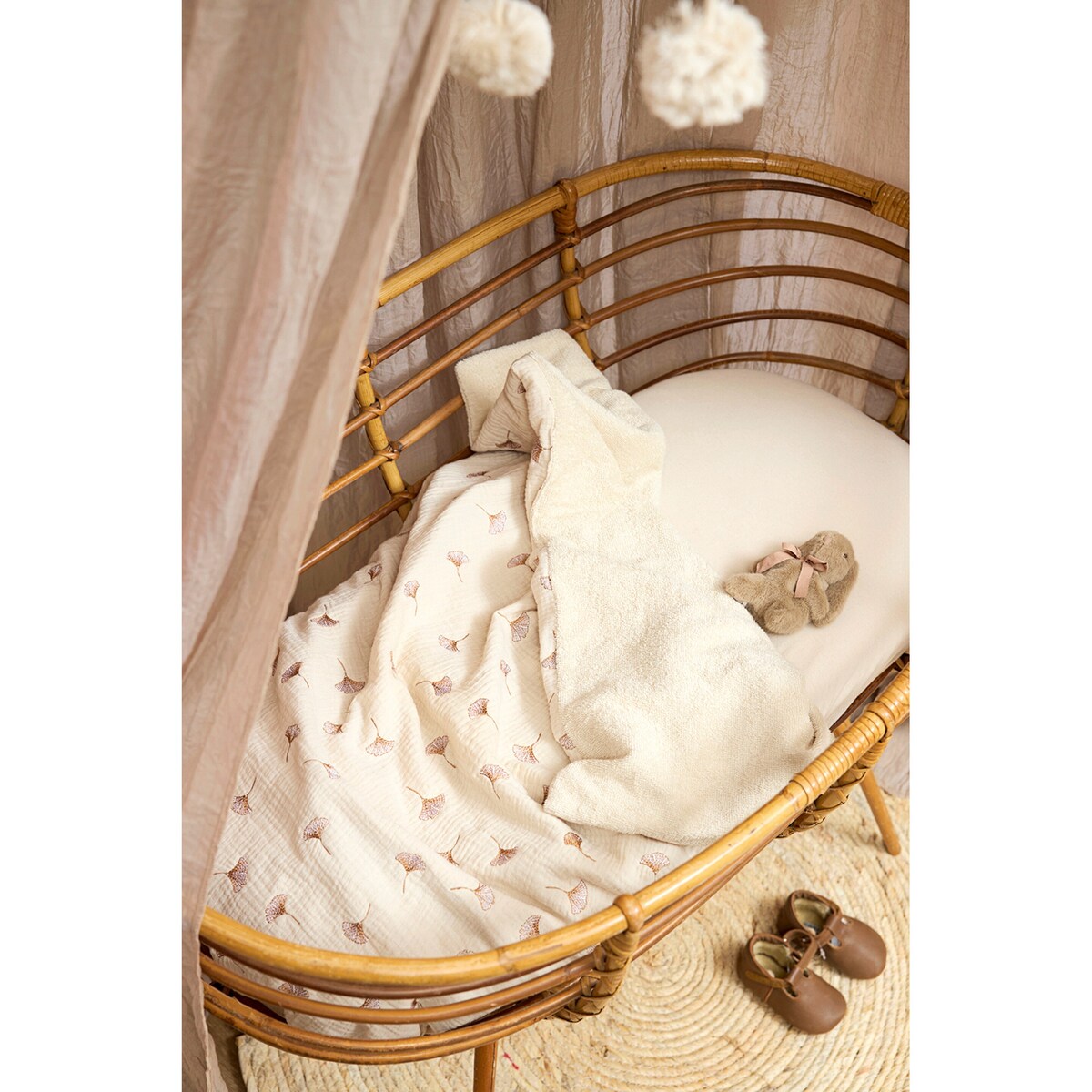 Babyteppe i musselin og frotté 75x100 cm forvasket - Meyco Baby