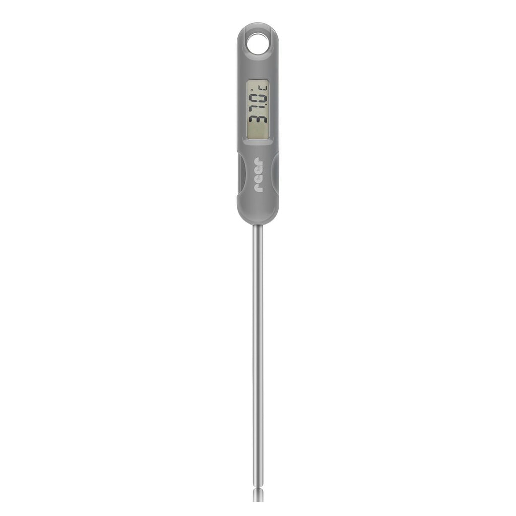 Digitalt flasketermometer FoodTemp med stålsonde grå forfra