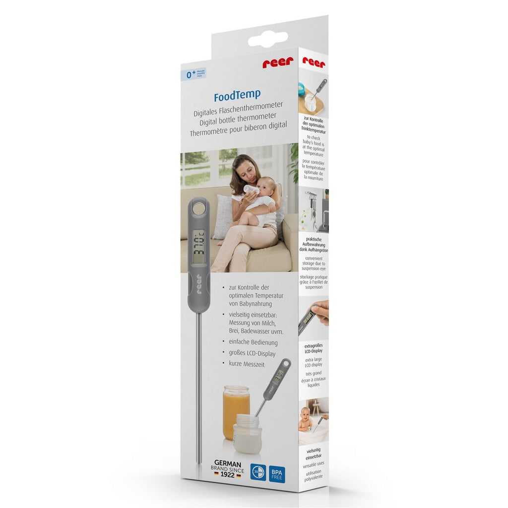 Digitalt flasketermometer FoodTemp med stålsonde grå helhetsbilde