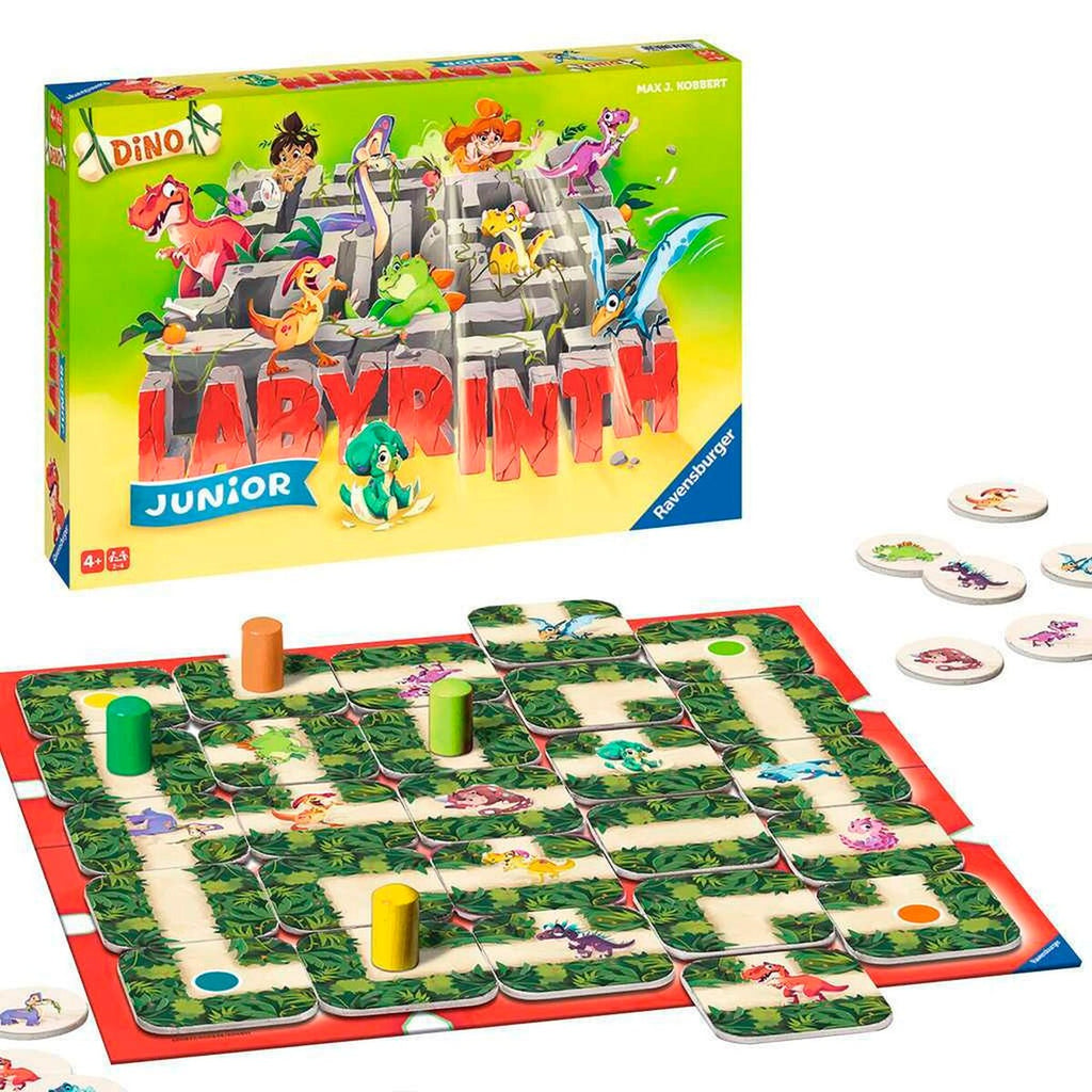 Montert Dino Junior Labyrinth skyve-spill med spillbrikker