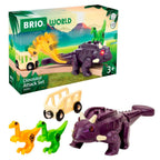 Dinosaur Ankylosaurus-figur til togbane i tre bakside