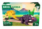 Detalj av Dinosaur Ankylosaurus-figur til togbane i tre montert