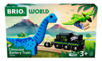 Detalj av dinosaurfigurer i Dinosaur batteritog med lys 5 deler