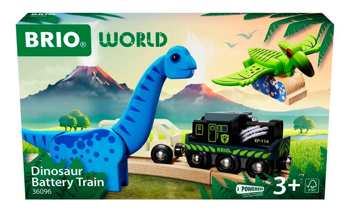 Detalj av dinosaurfigurer i Dinosaur batteritog med lys 5 deler