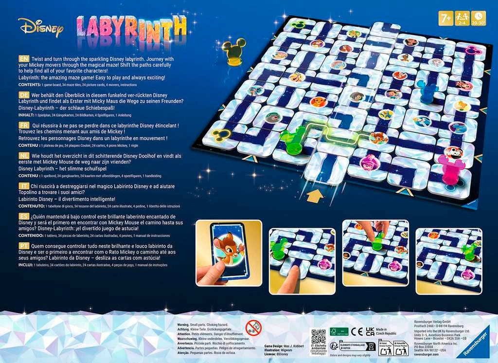 Bakside av Disney Labyrinth brettspill eske