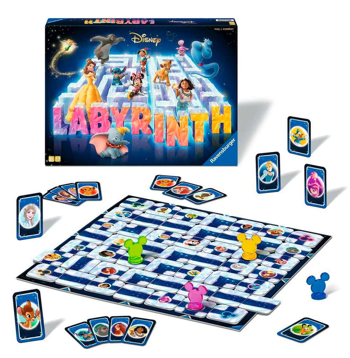 Detalj av spillbrikker i Disney Labyrinth brettspill