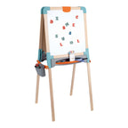 Dobbeltsidig tavle for barn i tre 50x55x120 cm forfra