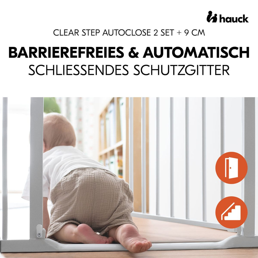 Dør- og trappegrind Clear Step Autoclose 2 sett bakside