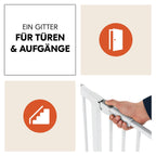 Dør- og trappegrind Clear Step Autoclose med forlengelsessett