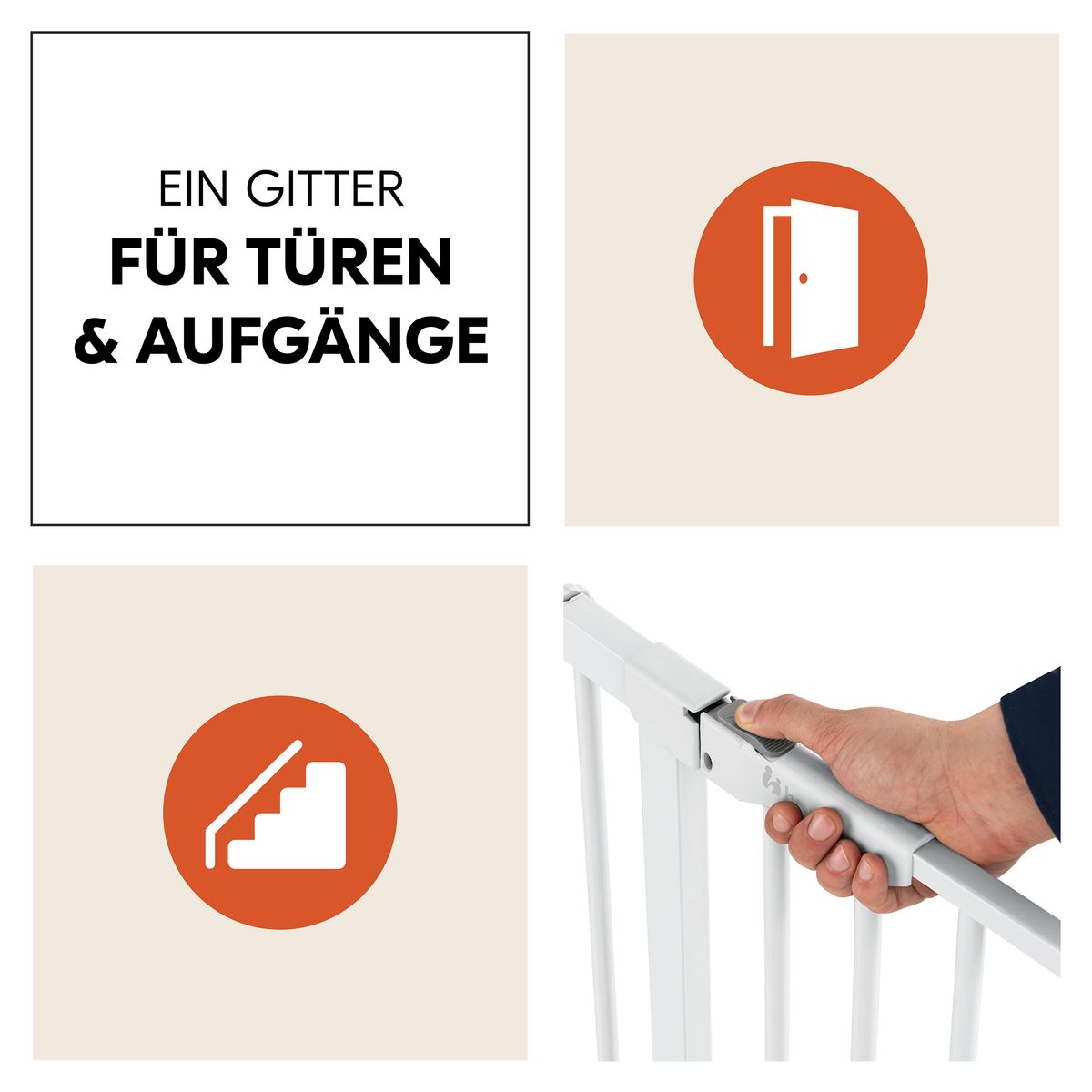 Dør- og trappegrind Clear Step Autoclose med forlengelsessett