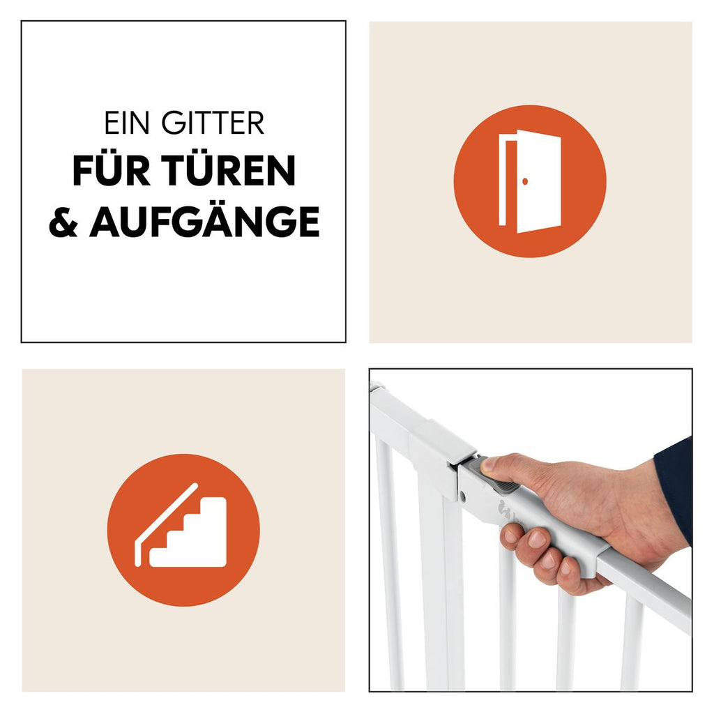 Dørgrind Clear Step Autoclose 2 åpen fra siden