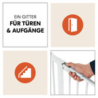 Dørgrind Clear Step Autoclose 2 åpen fra siden